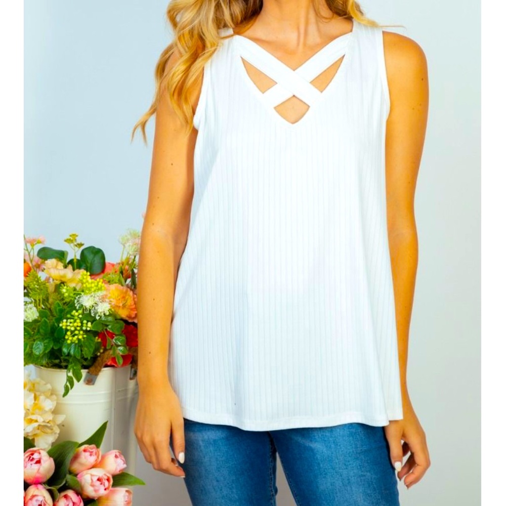 White Sleeveless Top